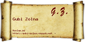 Gubi Zolna névjegykártya